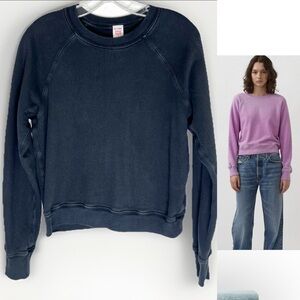 Re/Done x Hanes  Classic Crewneck Sweatshirt Vintage Black Sz S